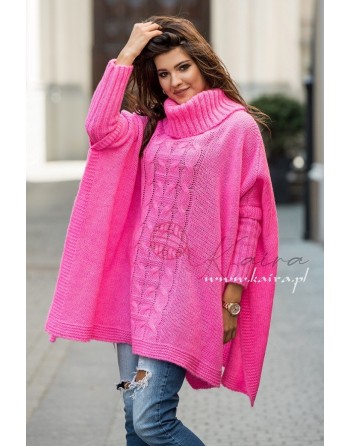 Sweter Ponczo Salet pink